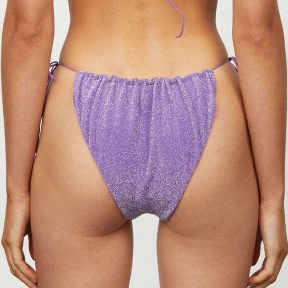 NEW  It’s Now Cool the gathered tie pant bikini bottom black lurex, size M - Picture 11 of 11